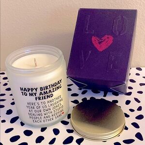 White Candle with Gold Lid and Love Box